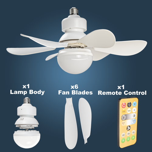 50% OFF Dimmable Light Modern Ceiling Mount Remote Control Ceiling Smart E27 Led Ceiling Fan Light