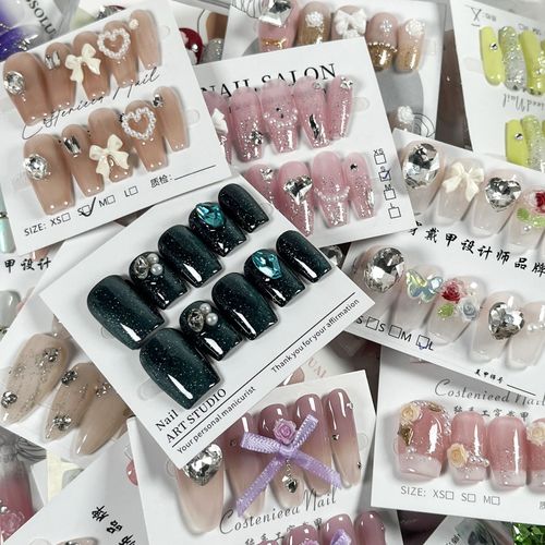 The new handcrafted, custom-made press-on nails are reusable, offering a high-end, luxurious feel.