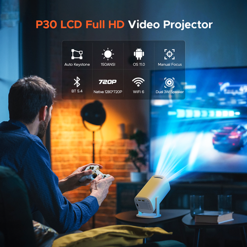 High-Performance Gaming Projector — Portable Mini Home Theater Projector
