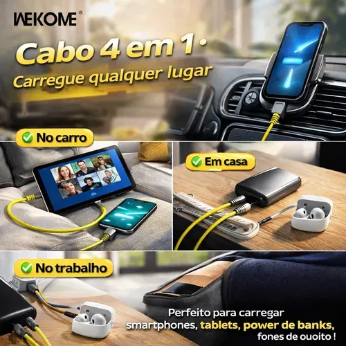 Um cabo. Quatro soluções. Carregamento super rápido até 240W