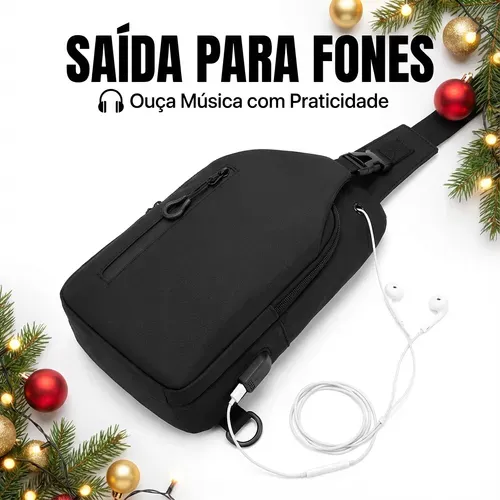 🔥🔋 Em Luanda, nunca fique sem bateria! Mochila Peitoral Impermeável com Porta USB Integrada — Prática, segura e ideal para o dia a dia 🎒✨🚀 🔥