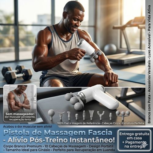 💥 Dor Muscular Nunca Mais | Pistola de Massagem com 9 Cabeças – Diferentes Modos para Todo o Corpo 💪🔥