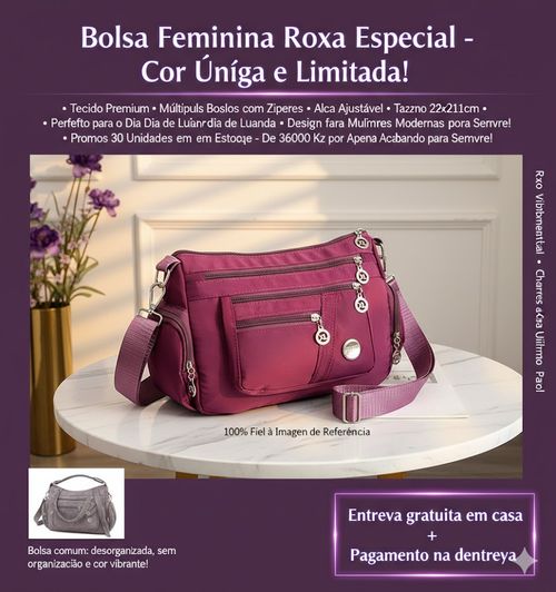 🎀Lançamento 2026 | 💖Estoque Limitado⏳ Bolsa Feminina Nylon Multi-Zíper – Leve & Espaçosa | Ombro & Crossbody 👜