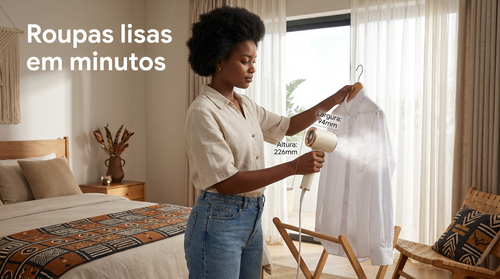 🌟💼🔥Luanda | Ferro de Passar a Vapor Portátil 👚💨 Compacto e Leve 👜✨ | Uso Diário Fácil 👍💡 | Passa Roupa Sem Esforço 💪🧵 Trabalho 🏢 e Viagens ✈️