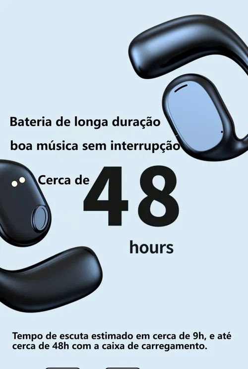 🎧 48 Horas de Música sem Parar! Auscultador Desportivo Bluetooth 🎧 —— Usa Uma ou Duas Orelhas, Perfeito para Desporto e Dia a Dia!