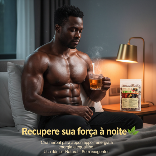 💪Chá Seis Tesouros com Ginseng ⚡💪 – Amora, Maca, Goji, Ginseng e Tâmaras para Vitalidade e Força