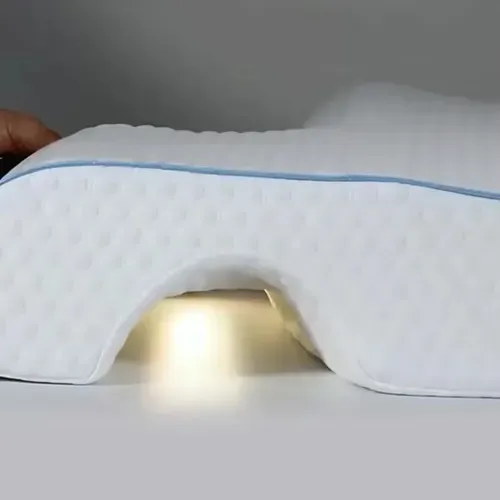 Travesseiro de espuma viscoelástica mais vendido - Travesseiro ergonômico resistente à pressão para casal com orifícios para os braços Travesseiro lateral para suporte do pescoço