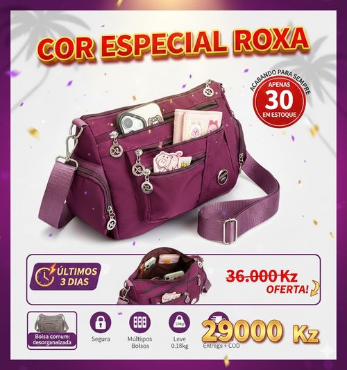 🎀Lançamento 2026 | 💖Estoque Limitado⏳ Bolsa Feminina Nylon Multi-Zíper – Leve & Espaçosa | Ombro & Crossbody 👜