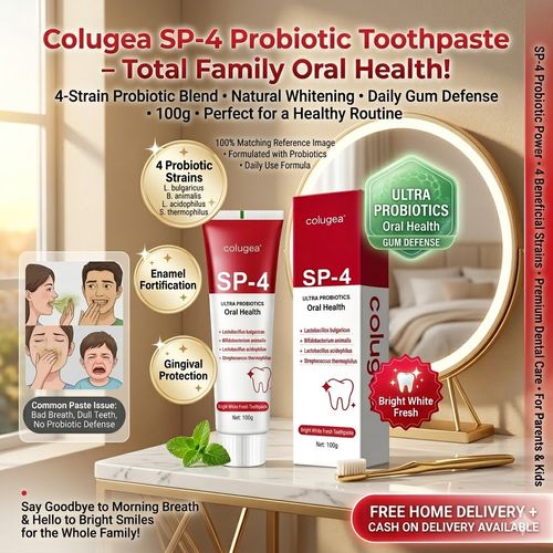 💎 Sorriso Perfeito | Pasta de Dente SP-4 Probiotics – Clareia os Dentes | Hálito Fresco | Cuida da Gengiva 🦷🌿