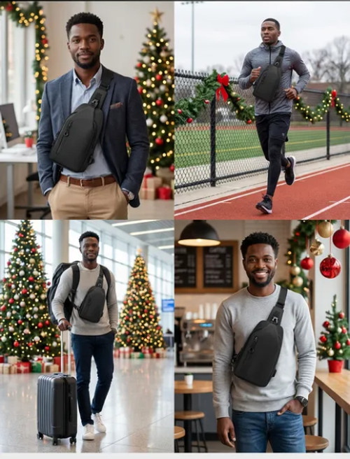 🔥🔋 Em Luanda, nunca fique sem bateria! Mochila Peitoral Impermeável com Porta USB Integrada — Prática, segura e ideal para o dia a dia 🎒✨🚀 🔥