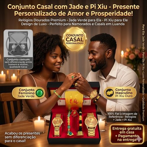 ❤️🎁 Presente Perfeito para Casal | Conjunto Luxo com Relógios + Pulseiras + Anéis 💎🔥