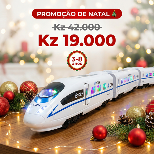 🚄 Trem Elétrico Realista com Trilhos – O presente perfeito para crianças curiosas! 🎁