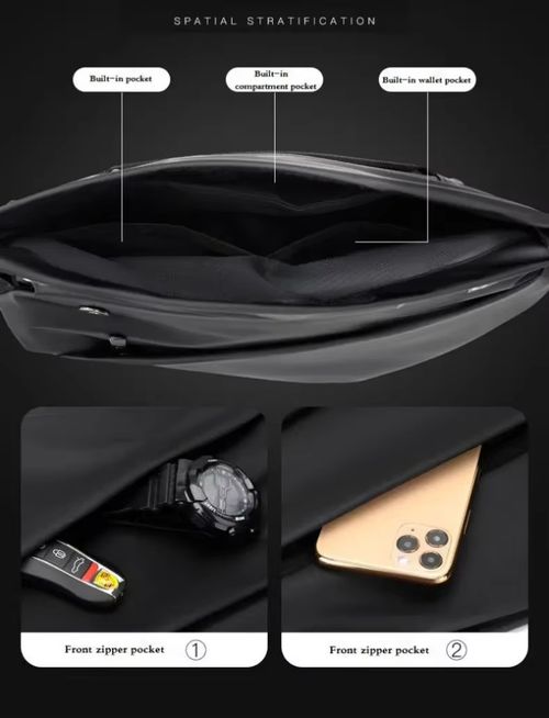 🔥 2025 Nova bolsa transversal impermeável – Leve, prática e cheia de estilo para todas as ocasiões! 🖤🎒