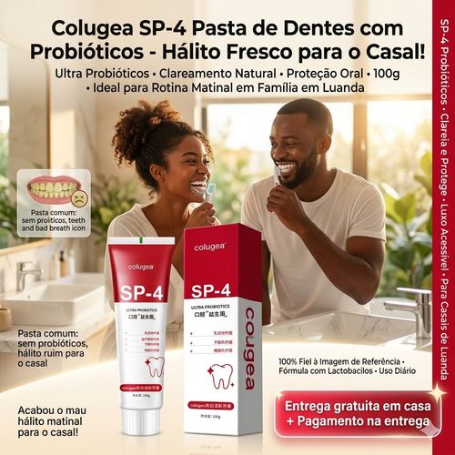 💎 Sorriso Perfeito | Pasta de Dente SP-4 Probiotics – Clareia os Dentes | Hálito Fresco | Cuida da Gengiva 🦷🌿