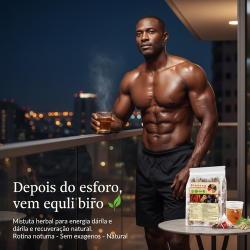 💪Chá Seis Tesouros com Ginseng ⚡💪 – Amora, Maca, Goji, Ginseng e Tâmaras para Vitalidade e Força