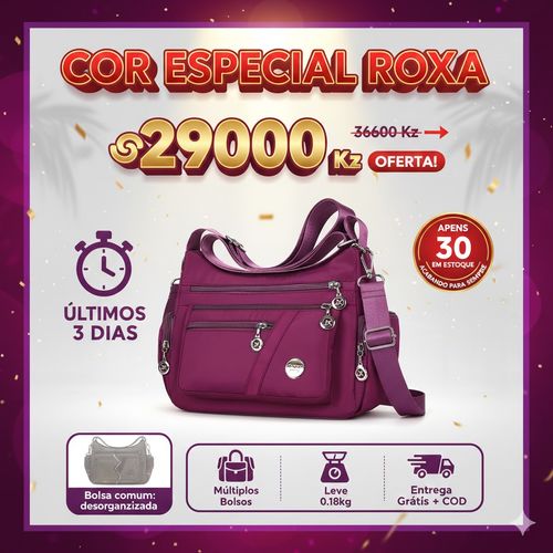 🎀Lançamento 2026 | 💖Estoque Limitado⏳ Bolsa Feminina Nylon Multi-Zíper – Leve & Espaçosa | Ombro & Crossbody 👜