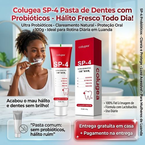 💎 Sorriso Perfeito | Pasta de Dente SP-4 Probiotics – Clareia os Dentes | Hálito Fresco | Cuida da Gengiva 🦷🌿