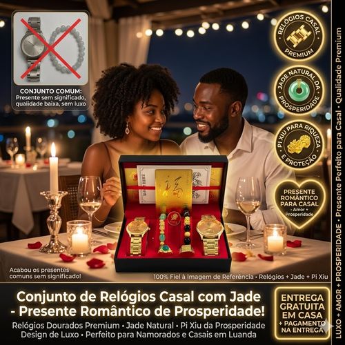 ❤️🎁 Presente Perfeito para Casal | Conjunto Luxo com Relógios + Pulseiras + Anéis 💎🔥