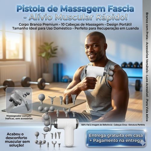 💥 Dor Muscular Nunca Mais | Pistola de Massagem com 9 Cabeças – Diferentes Modos para Todo o Corpo 💪🔥