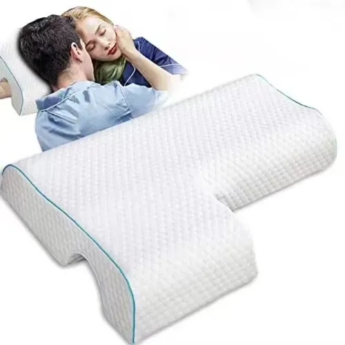 Travesseiro de espuma viscoelástica mais vendido - Travesseiro ergonômico resistente à pressão para casal com orifícios para os braços Travesseiro lateral para suporte do pescoço