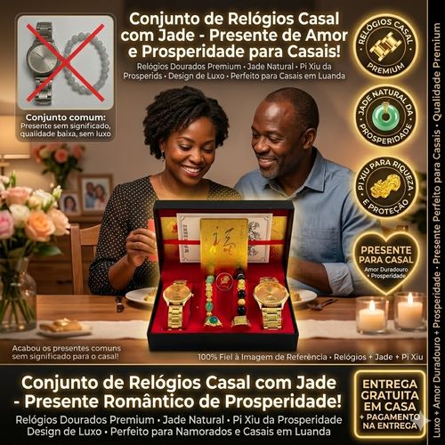 ❤️🎁 Presente Perfeito para Casal | Conjunto Luxo com Relógios + Pulseiras + Anéis 💎🔥