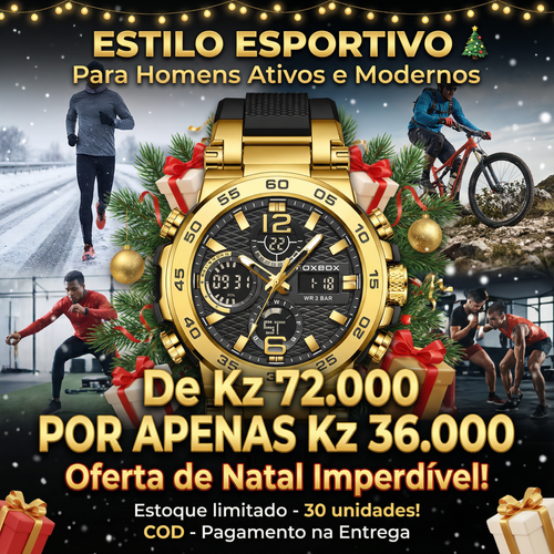 🇦🇴Relógio Masculino Premium para Homens de Luanda ⌚💎 Digital + Analógico | À Prova de Água 💧| Ideal para Trabalho e Lazer 💼| Design Forte para Homens Modernos 💎