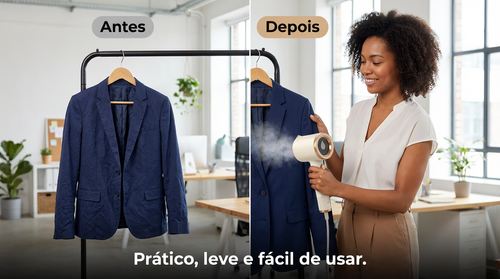 🌟💼🔥Luanda | Ferro de Passar a Vapor Portátil 👚💨 Compacto e Leve 👜✨ | Uso Diário Fácil 👍💡 | Passa Roupa Sem Esforço 💪🧵 Trabalho 🏢 e Viagens ✈️