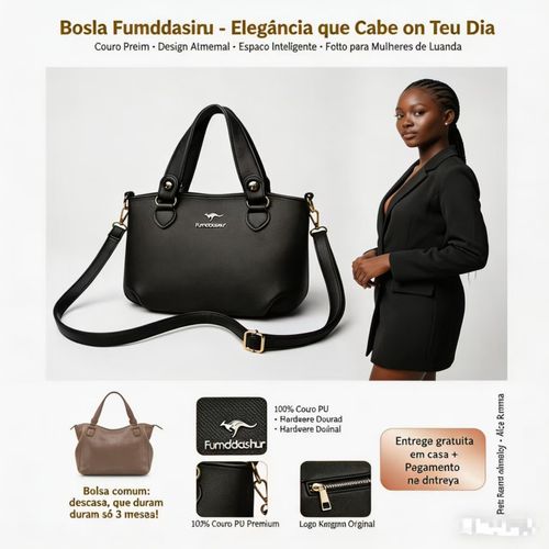 🔥 2026 Luanda 🔥 Nova Mala de Luxo Fumddaishu – Grande Capacidade, Couro Premium e Elegância Total, para Mão ou Ombro! 💎👜