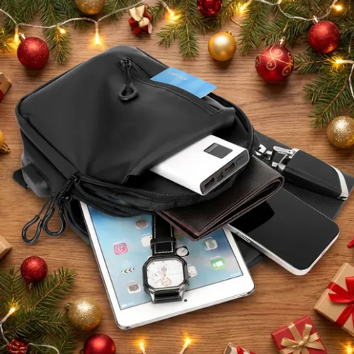 🔥🔋 Em Luanda, nunca fique sem bateria! Mochila Peitoral Impermeável com Porta USB Integrada — Prática, segura e ideal para o dia a dia 🎒✨🚀 🔥