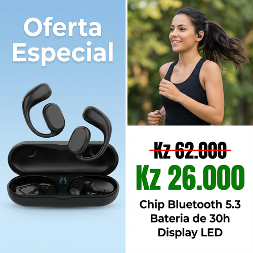 🎧✨🔥Luanda | Auricular Bluetooth Sem Fios para Uso Diário 💪🎶 Som Claro 🔊🎵 | Bateria de Longa Duração 🔋⚡ | Display Digital 📊✨ Desporto 🏃‍♂️💦, Trabalho 💼📞 e Viagens ✈️🌍