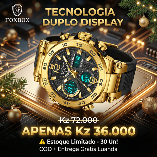 🇦🇴Relógio Masculino Premium para Homens de Luanda ⌚💎 Digital + Analógico | À Prova de Água 💧| Ideal para Trabalho e Lazer 💼| Design Forte para Homens Modernos 💎