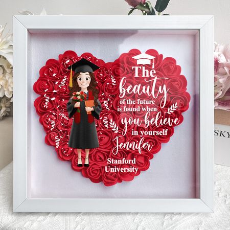 Graduation Flower When You Believe In Yourself - Personalized Flower Shadow Box