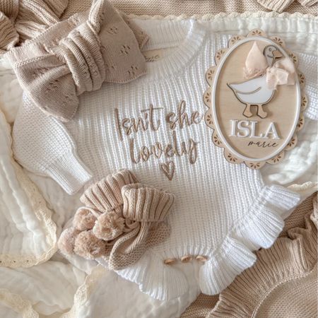 Isn't she lovely newborn announcement romper
