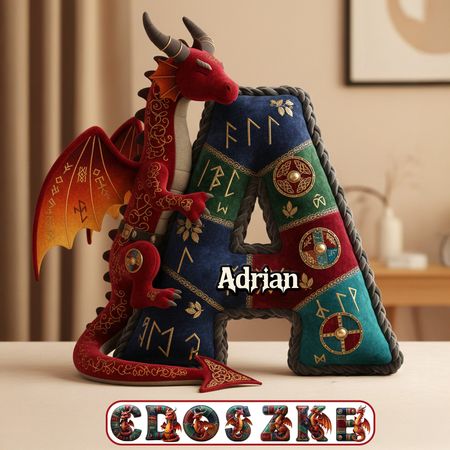 Mythical Initial Pillow Personalized Gifts