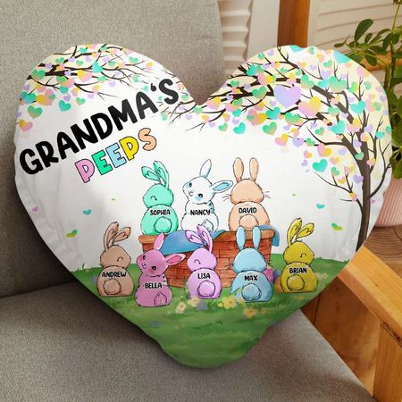 Personalized Gifts For Grandma Custom Shape Pillow Grandma Bunny Easter Gifts