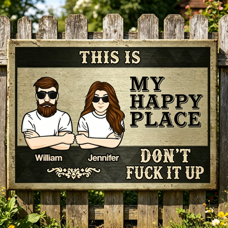 This Is My Happy Place - Personalized Metal Sign🏡