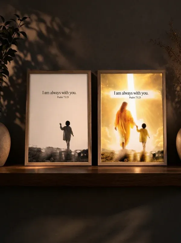 ✝️ Personalized Christian LED Light Frame — I Am Always With You