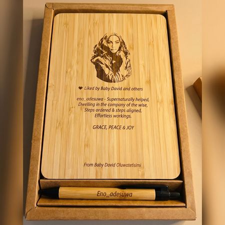 ✨ Personalized Bamboo Notebook Gift Set