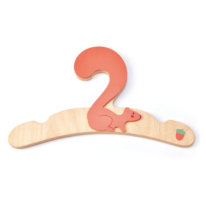 🐿️ Personalized Kids Wooden Hanger – Custom Name Squirrel Hanger for Children
