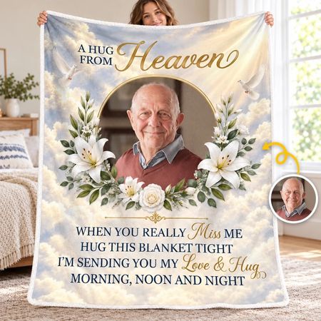 🤍 Personalized Photo Memorial Blanket – An embrace filled with memories