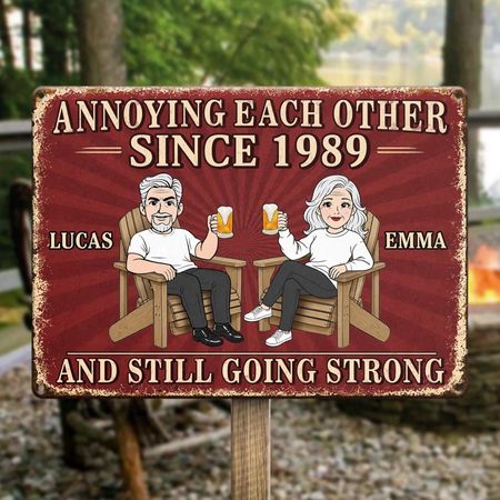 Personalized Home Decor Metal Sign – Anniversary Gifts For Couple – Still Driving Each Other Crazy