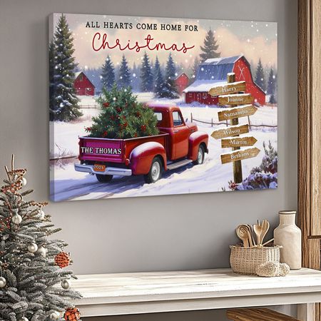 Customizable Family Is The Greatest Christmas Gift Canvas & nbsp Poster - Personalize Names & amp Year