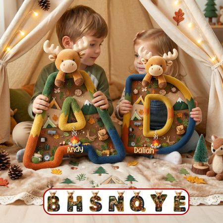 Camping Alphabet Pillow  - Personalized Gifts For Campers