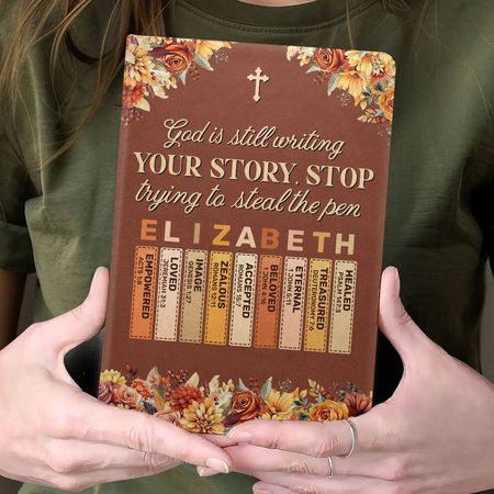 God Is Still Writing Your Story | Personalized Leather Cover Notebook