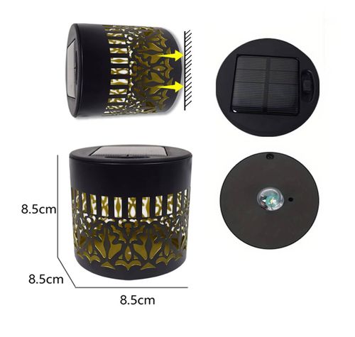 Outdoor Solar Iron Lantern Waterproof Garden Wall Light COD Available
