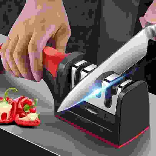 New 4-in-1 Manual Knife Sharpener, Quickly Sharpen Knives & Scissors