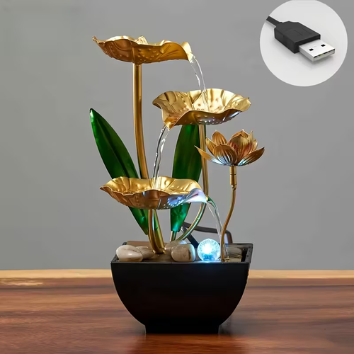Small Indoor Fountain Automatic Humidifier Desktop Decor for Living Room and Bedroom Relaxation Craft