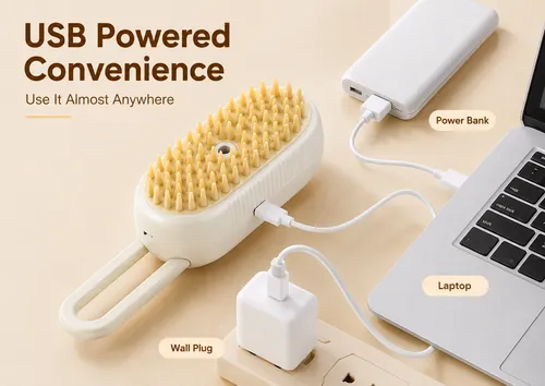 🔥Hot Seller🔥 COD！Pet Spray Massage Comb, Steam Grooming Brush, Cat Hair Remover, Cat and Dog Shedding Remover, No-Shower Cat Comb