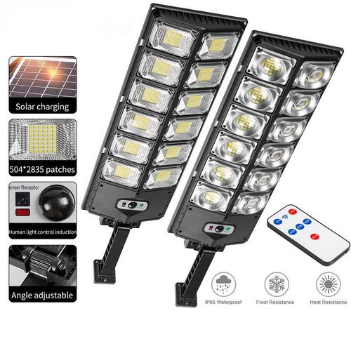 Solar Motion Sensor LED Street Lamp IP65 Waterproof DC Powered Remote Control Multi-Color Temperature High Efficiency Garden