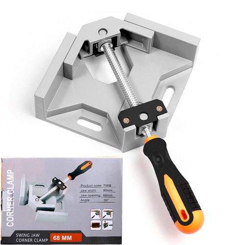 Single Handle 90 Degree Right Angle Clamp Flat Mouth Glass Clamping Tool Alloy Material Woodworking Fixture
